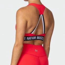 Muscle Nation Vital Bra - Hot Red Womens