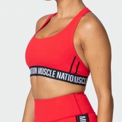 Muscle Nation Vital Bra - Hot Red Womens