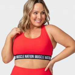 Muscle Nation Vital Bra - Hot Red Womens