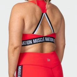 Muscle Nation Vital Bra - Hot Red Womens