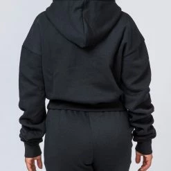 Muscle Nation Warm-Up Cropped Hoodie - Black