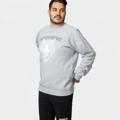 Muscle Nation Mens Courtside Vintage Pullover - Washed Light Grey