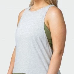 Muscle Nation Whirlwind Tank - Light Grey Marl