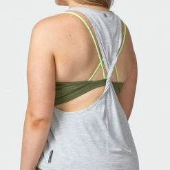 Muscle Nation Whirlwind Tank - Light Grey Marl
