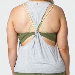 Muscle Nation Whirlwind Tank - Light Grey Marl