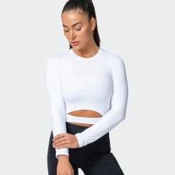 Muscle Nation Half Time Long Sleeve - White