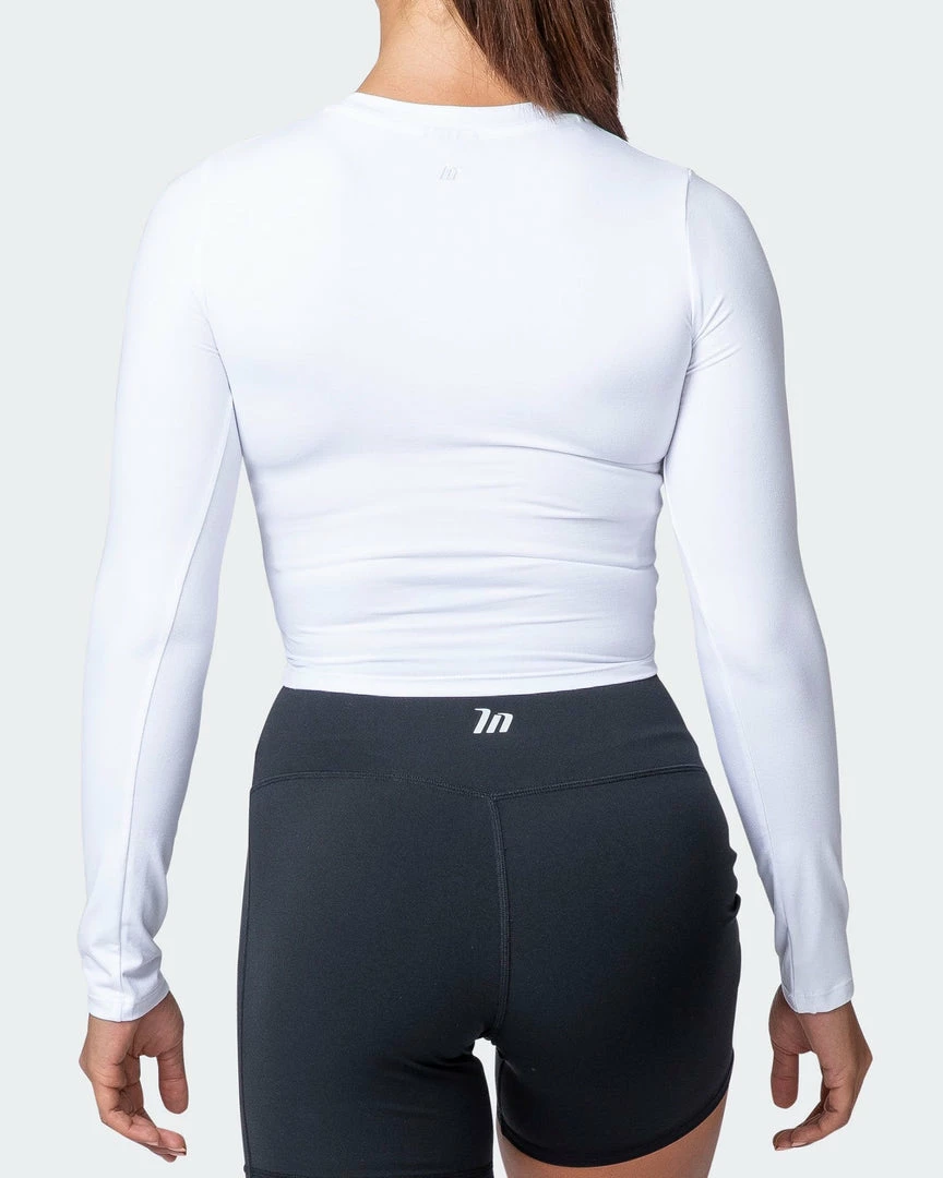 Brand new ๐คฉ Muscle Nation Half Time Long Sleeve - White โจ 5 Muscle Nation Half Time Long Sleeve - White