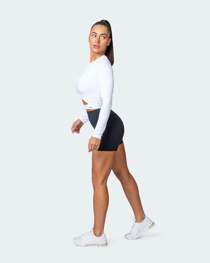 Brand new ๐คฉ Muscle Nation Half Time Long Sleeve - White โจ 8 Muscle Nation Half Time Long Sleeve - White