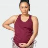 Muscle Nation Side Tie Maternity Tank - Wine Womens