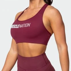 Muscle Nation Strike Bra - Wine Womens