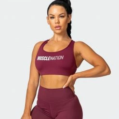 Muscle Nation Strike Bra - Wine Womens