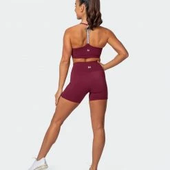 Muscle Nation Superior Squat Bike Shorts - Wine Non Scrunch