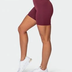 Muscle Nation Prize Fighter Bike Shorts - Wine W/ White & Fawn