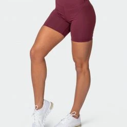 Muscle Nation Prize Fighter Bike Shorts - Wine W/ White & Fawn