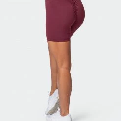 Muscle Nation Prize Fighter Bike Shorts - Wine W/ White & Fawn