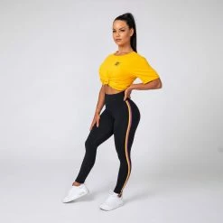 Muscle Nation Womens Casual Tee - Mango / Black