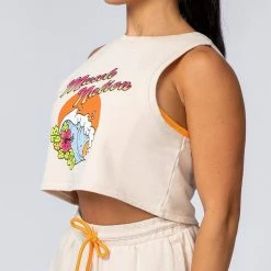 Muscle Nation Womens Cropped Surf Tank - Sand