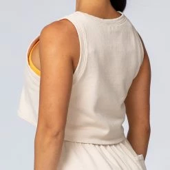 Muscle Nation Womens Cropped Surf Tank - Sand