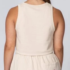 Muscle Nation Womens Cropped Surf Tank - Sand
