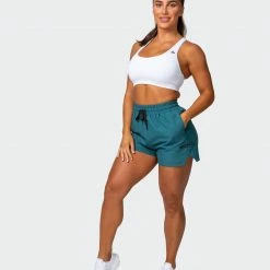 Muscle Nation Womens Elevate Active Shorts - Deep Teal 30% EOFY SALE