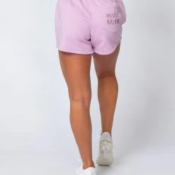 Muscle Nation High Waisted Rest Day Shorts - Washed Dusty Lilac Womens