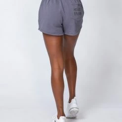 Muscle Nation High Waisted Rest Day Shorts - Washed Sleet Grey Womens