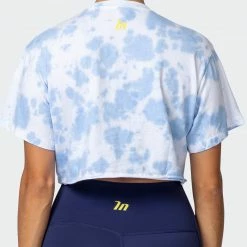 Top 10 ๐ Muscle Nation Featured ๐ฉ Womens Neon Eagle Tie Dye Cropped Tee - White / Cashmere Blue Tie Dye โญ 15 Muscle Nation Featured Womens Neon Eagle Tie Dye Cropped Tee - White / Cashmere Blue Tie Dye