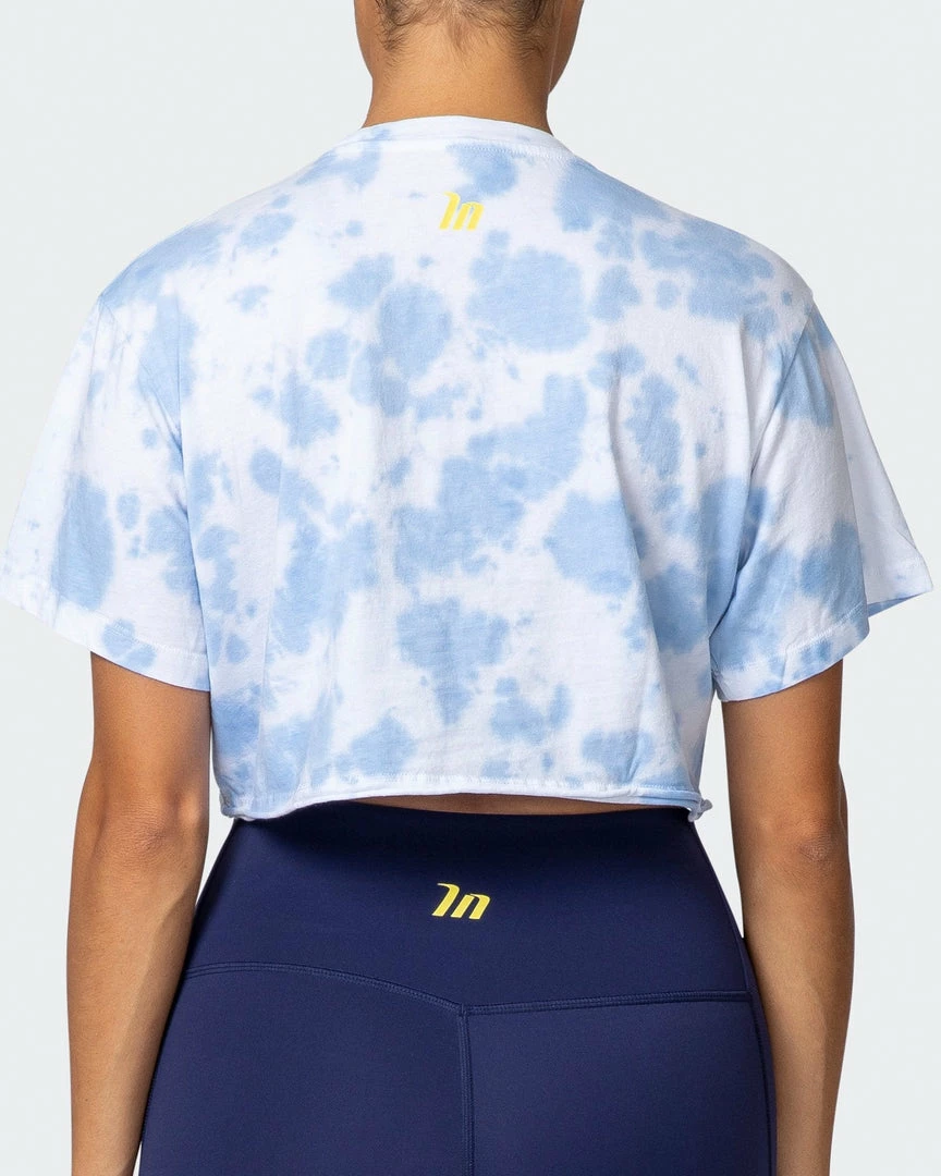 Top 10 ๐ Muscle Nation Featured ๐ฉ Womens Neon Eagle Tie Dye Cropped Tee - White / Cashmere Blue Tie Dye โญ 7 Muscle Nation Featured Womens Neon Eagle Tie Dye Cropped Tee - White / Cashmere Blue Tie Dye
