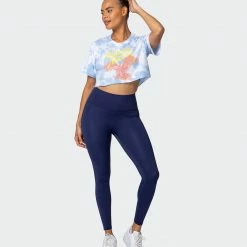 Top 10 ๐ Muscle Nation Featured ๐ฉ Womens Neon Eagle Tie Dye Cropped Tee - White / Cashmere Blue Tie Dye โญ 16 Muscle Nation Featured Womens Neon Eagle Tie Dye Cropped Tee - White / Cashmere Blue Tie Dye