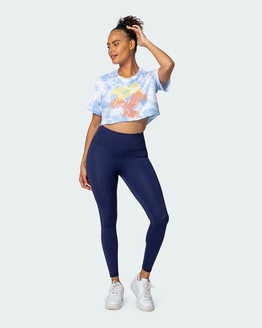 Top 10 ๐ Muscle Nation Featured ๐ฉ Womens Neon Eagle Tie Dye Cropped Tee - White / Cashmere Blue Tie Dye โญ 8 Muscle Nation Featured Womens Neon Eagle Tie Dye Cropped Tee - White / Cashmere Blue Tie Dye
