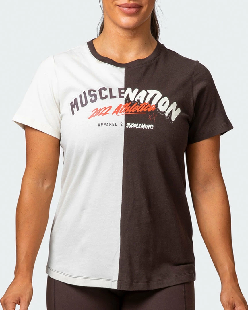 Best reviews of ๐ Muscle Nation ๐ฉ Womens Regular Fit Athletica Tee - Cocoa / Dew โ 4 Muscle Nation Womens Regular Fit Athletica Tee - Cocoa / Dew