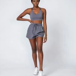 Muscle Nation Tempo Training Shorts - Sleet Grey Womens