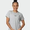 Muscle Nation Womens Timeless Tee - Light Grey Marl