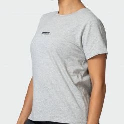 Muscle Nation Womens Timeless Tee - Light Grey Marl
