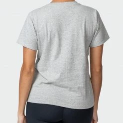 Muscle Nation Womens Timeless Tee - Light Grey Marl