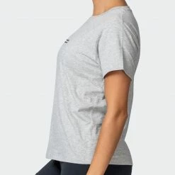 Muscle Nation Womens Timeless Tee - Light Grey Marl