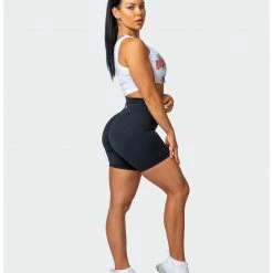 Muscle Nation World Champion Rib Cropped Tank - White Womens