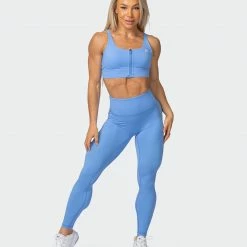 Promo ⭐ Muscle Nation Zero Rise Ankle Length Leggings - Arctic Blue 😉 14 Muscle Nation Zero Rise Ankle Length Leggings - Arctic Blue