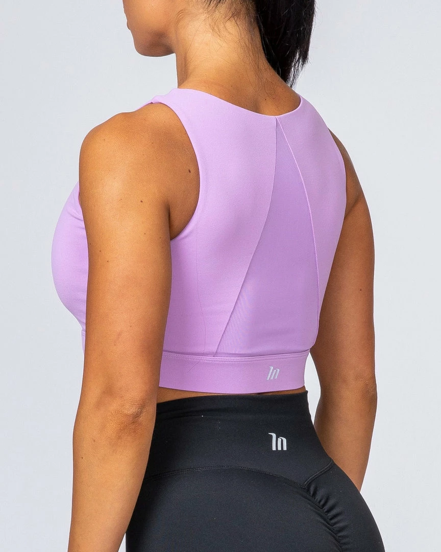 Budget 💯 Muscle Nation 👩 Womens Zip Up Bra - Lilac 🔔 4 Muscle Nation Womens Zip Up Bra - Lilac