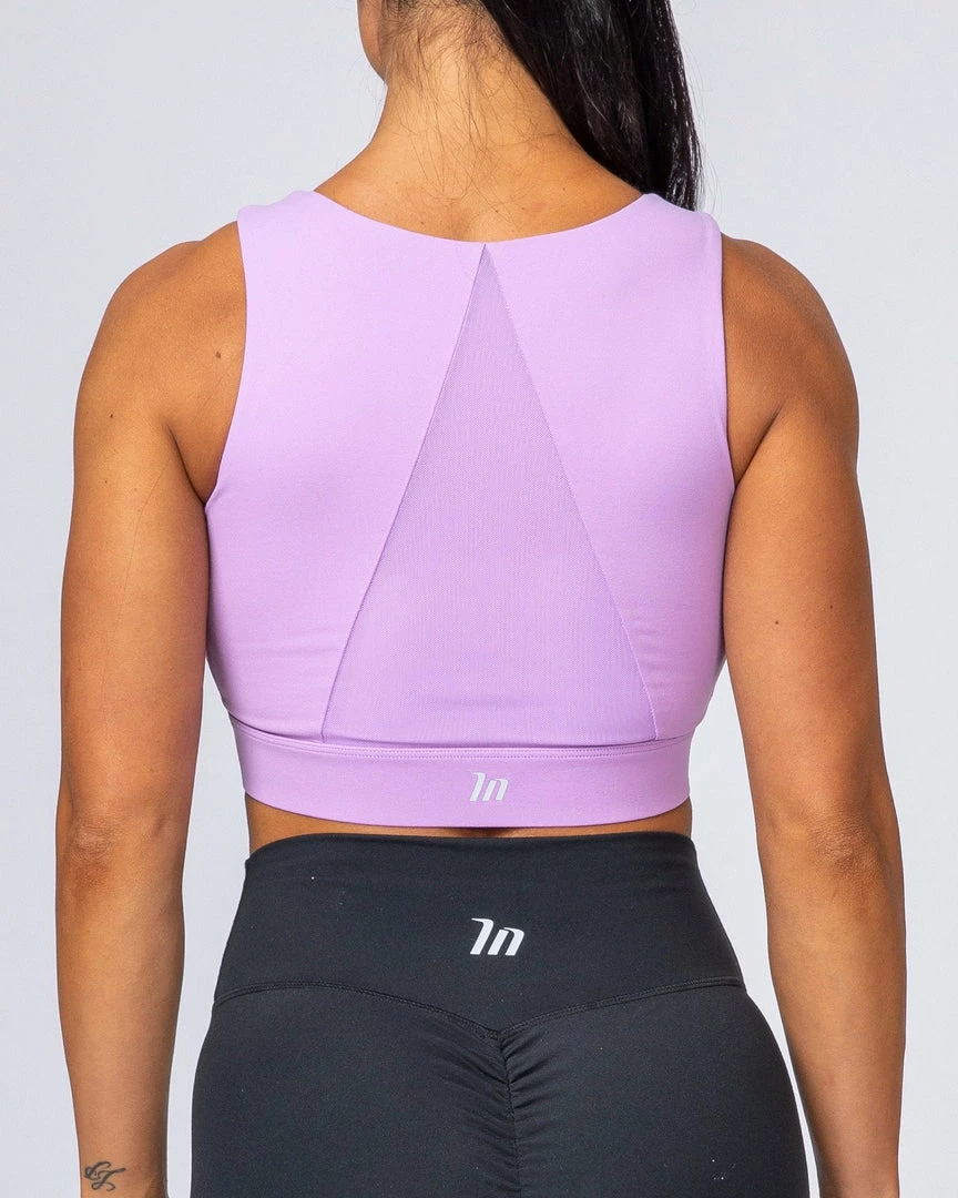 Budget 💯 Muscle Nation 👩 Womens Zip Up Bra - Lilac 🔔 7 Muscle Nation Womens Zip Up Bra - Lilac