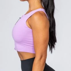Budget 💯 Muscle Nation 👩 Womens Zip Up Bra - Lilac 🔔 16 Muscle Nation Womens Zip Up Bra - Lilac