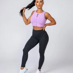 Budget 💯 Muscle Nation 👩 Womens Zip Up Bra - Lilac 🔔 17 Muscle Nation Womens Zip Up Bra - Lilac